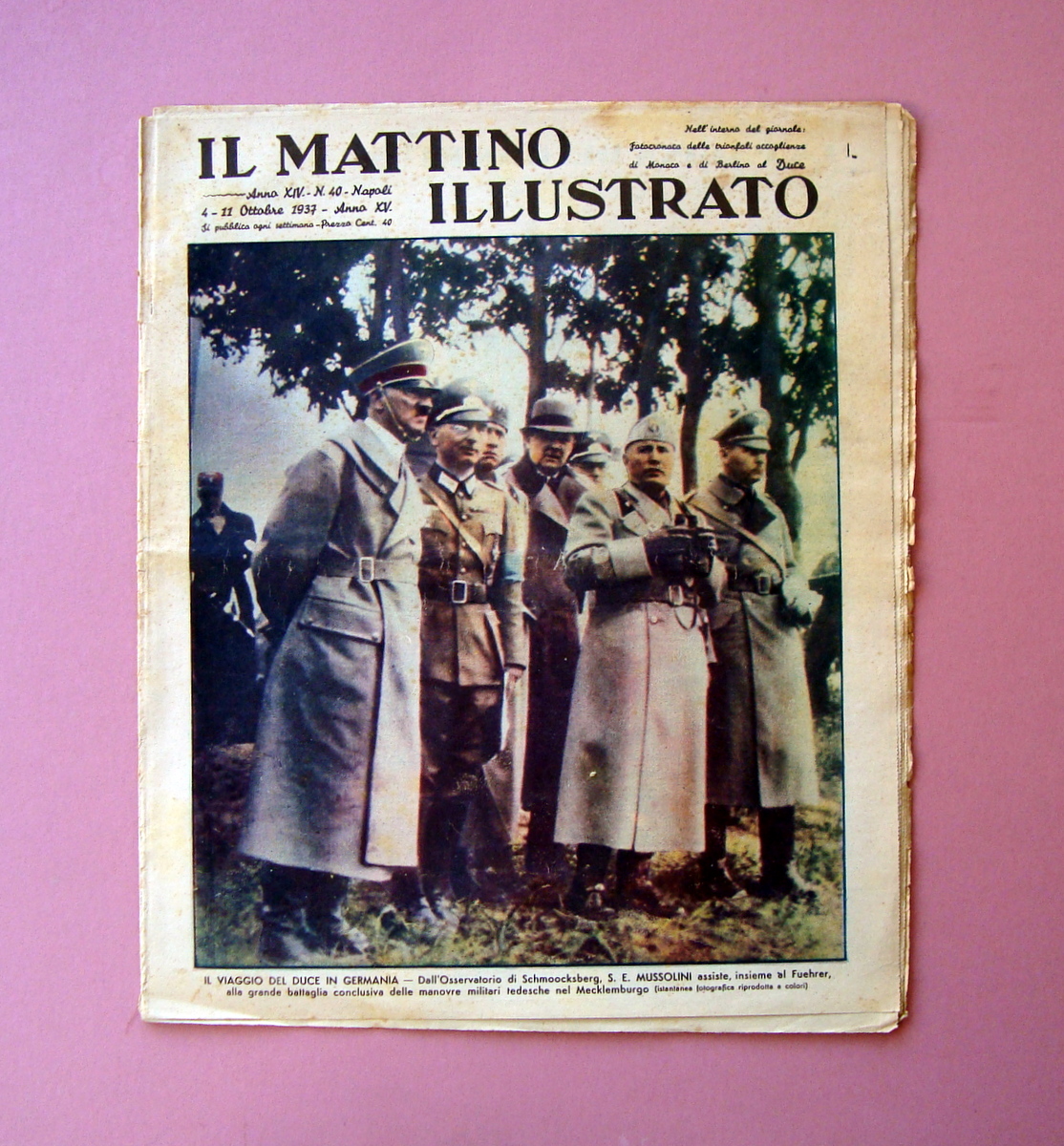 Viaggio del Duce in Germania Il Mattino Illustrato n 40 …