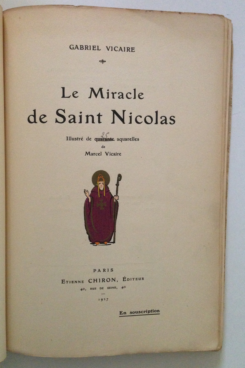 VICAIRE GABRIEL LE MIRACLE DE SAINT NICOLAS SANTA KLAUS NATALE …