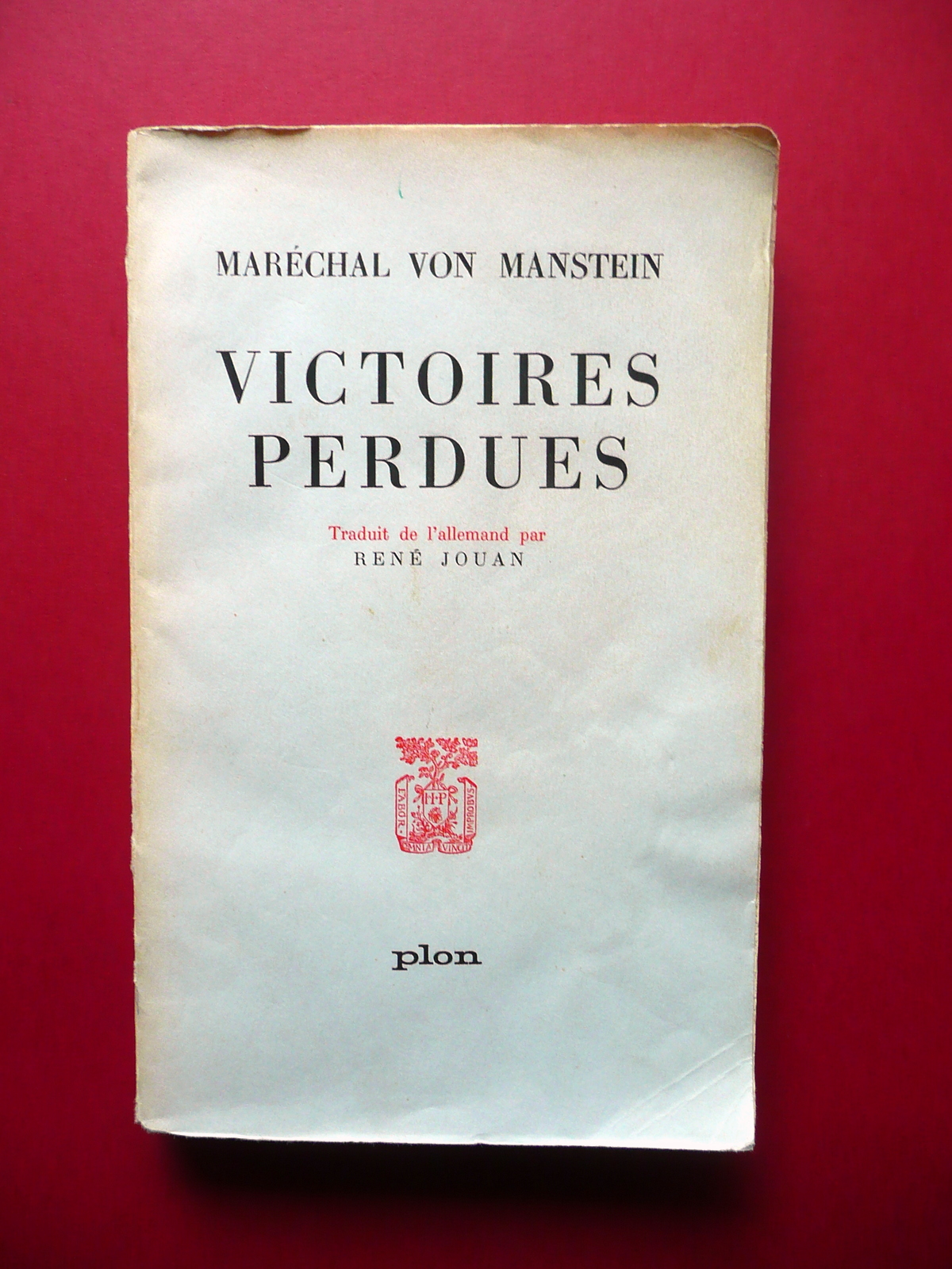 Victoires Perdues Marechal Von Manstein Plon 1962 WW2 Guerra Fronte …