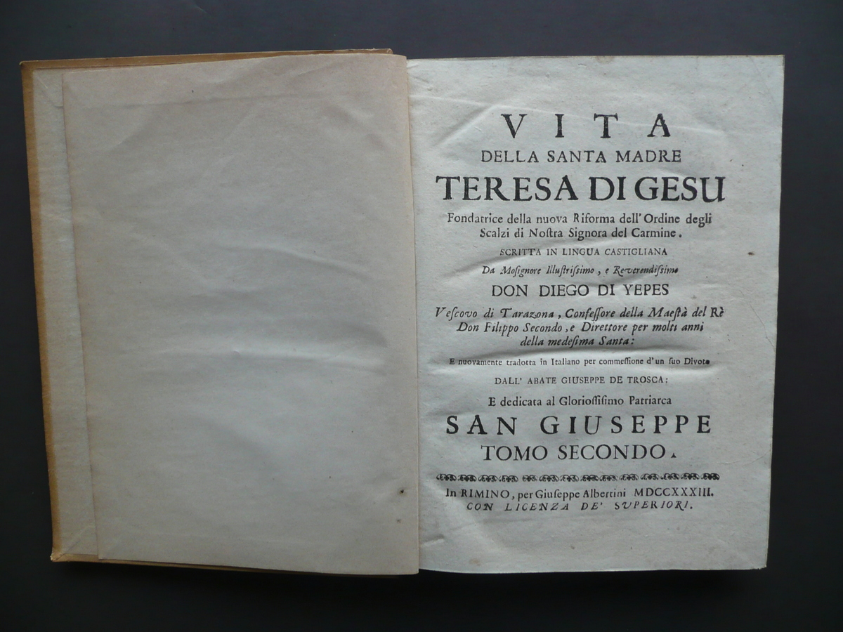 Vita della Santa Madre Teresa di Ges˘ Diego di Yepes …