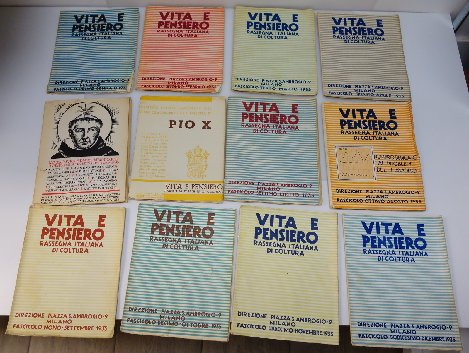 VITA E PENSIERO 1935 ANNATA COMPLETA 12 NN. CON 3 …