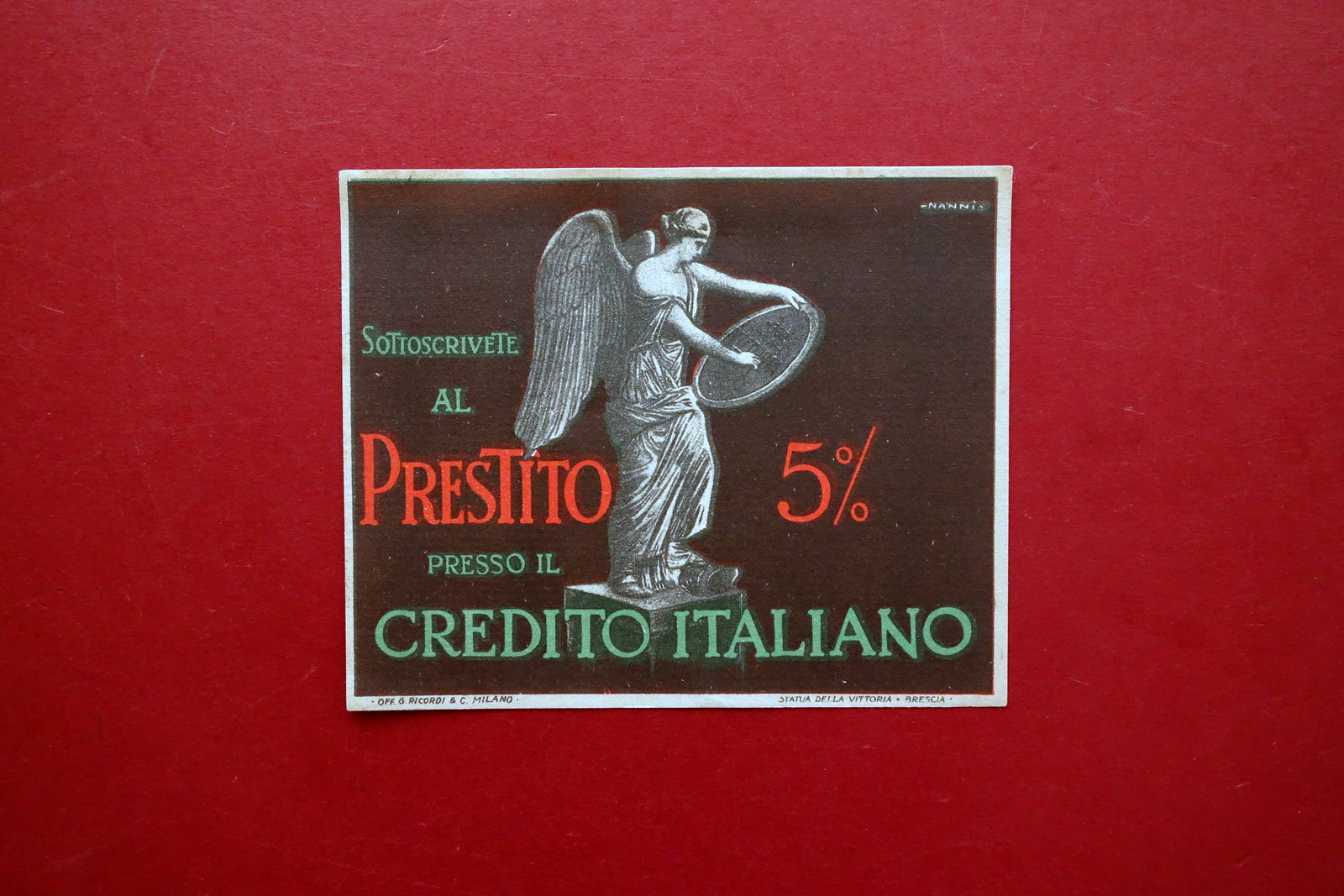 Volantino Banca Credito Italiano Sottoscrizione Prestito Nanni Ricordi 1910