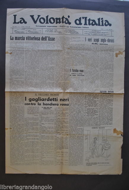 Volont‡ Italia Imperialismo Volontarismo Asse Scopi Anglo 1941