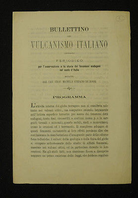Vulcanologia Vulcanismo italiano Vulcani Programmi Riviste M.S. De Rossi 1874