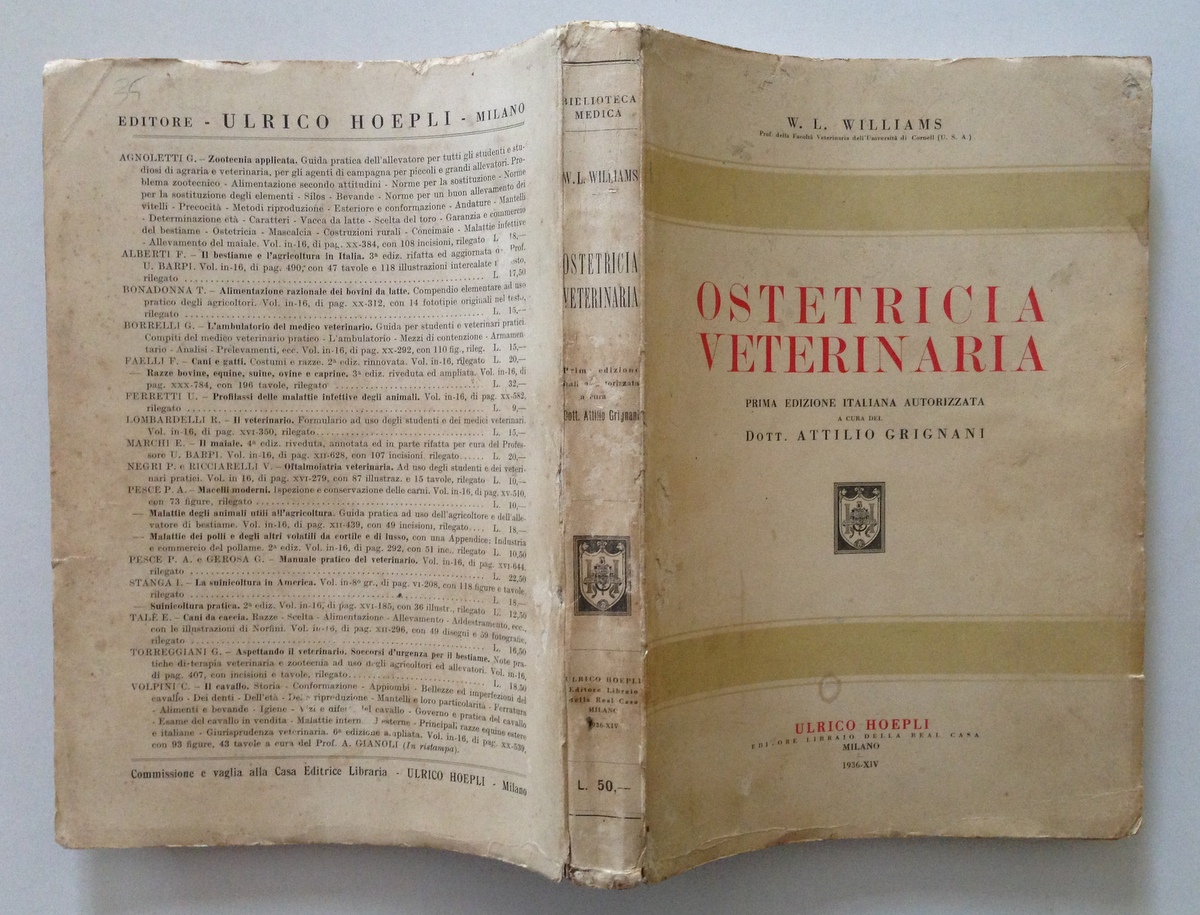 WILLIAMS OSTETRICIA VETERINARIA MILANO HOEPLI 1936