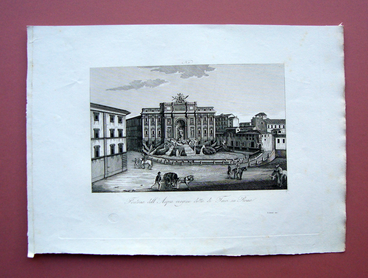Zuccagni Orlandini Fontana Acqua vergine detta di Trevi Roma 1844 …
