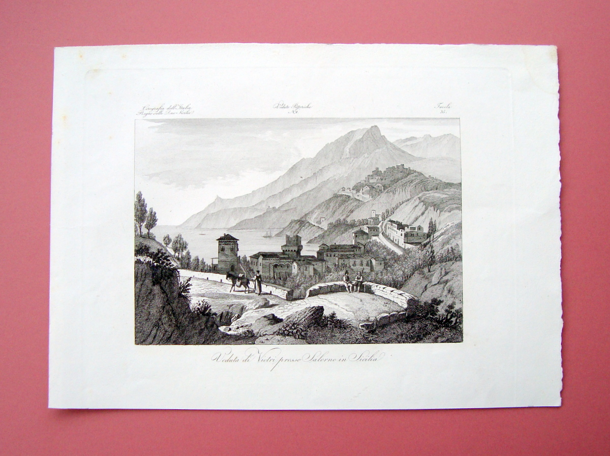 Zuccagni Orlandini Veduta di Vietri presso Salerno in Sicilia 1844 …