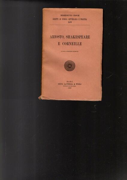 ARIOSTO, SHAKESPEARE E CORNEILLE