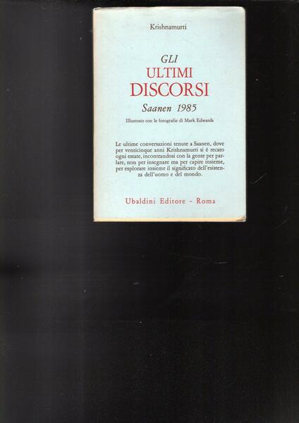 Gli ultimi discorsi : Saanen 1985