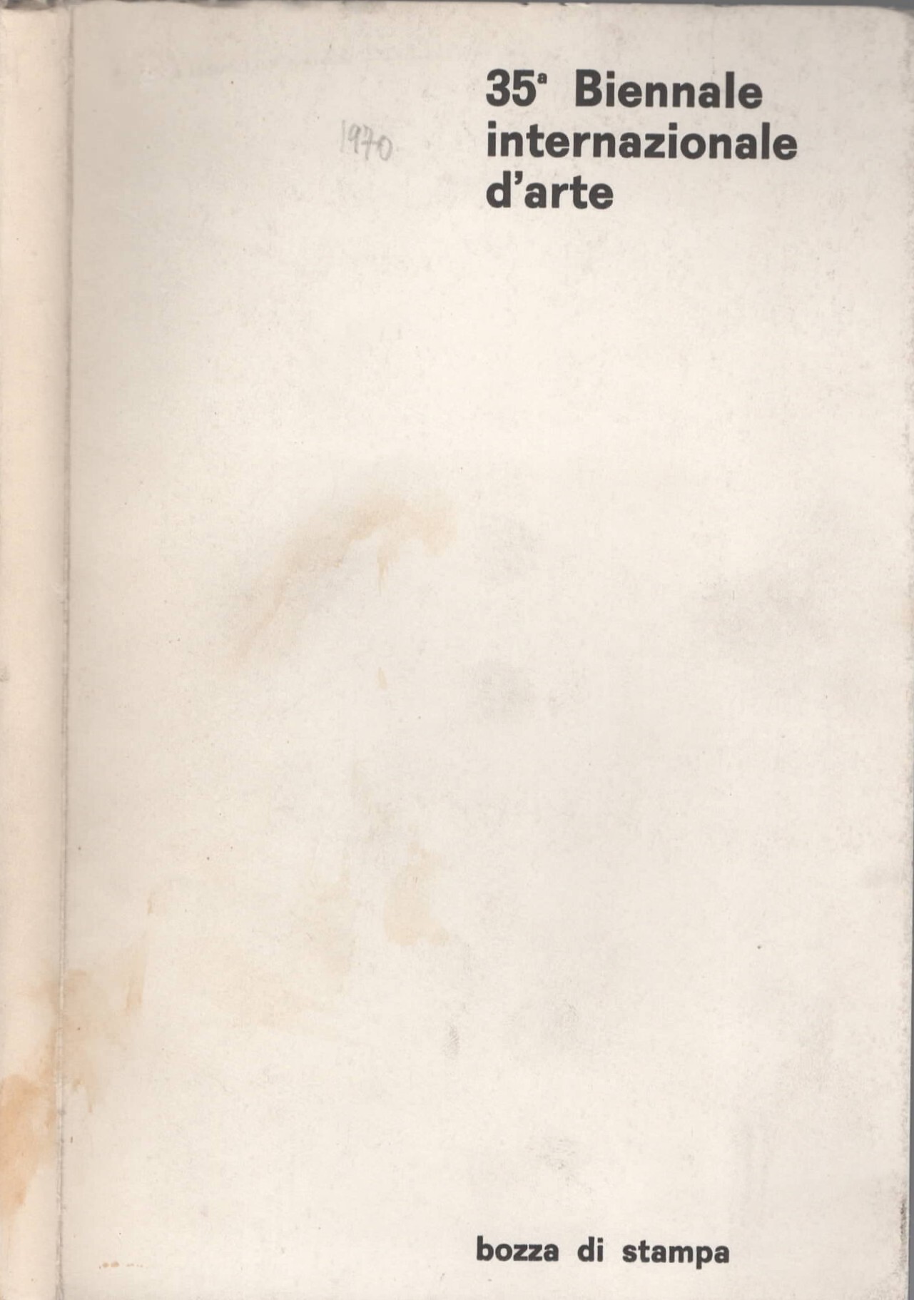 35^ Biennale internazionale d'arte - Bozza di Stampa