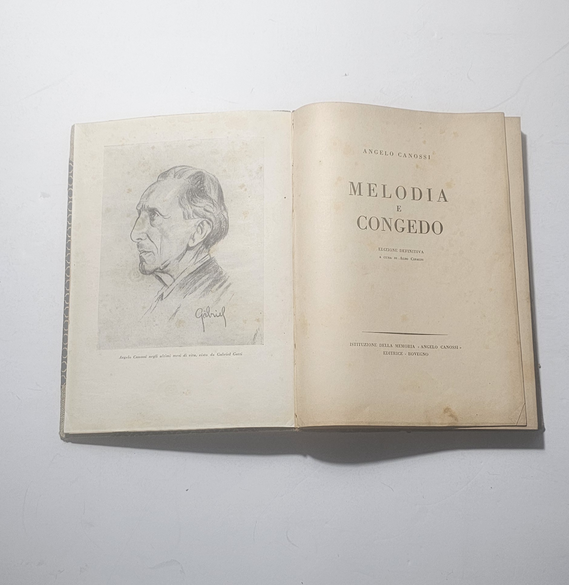 Angelo Canossi Melodia e Congedo 1944 Poesia Dialetto Bresciano