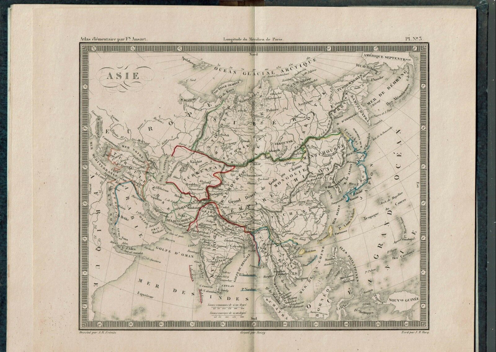 ATLAS ELEMENTAIRE A L'USAGE DES ECOLES PRIMAIRES 1840