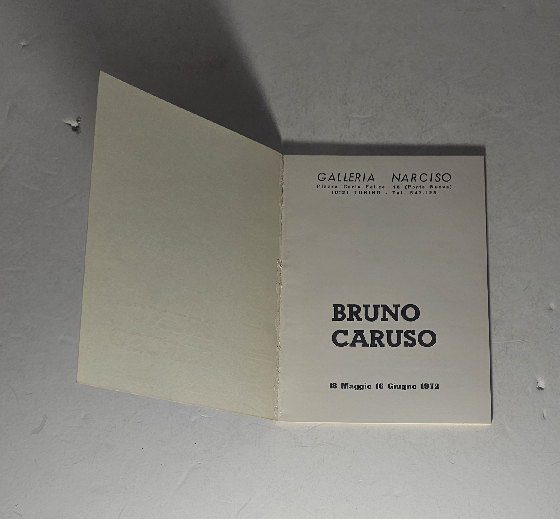 Bruno Caruso Catalogo Mostra 1972 Galleria Narciso Torino Arte Grafica