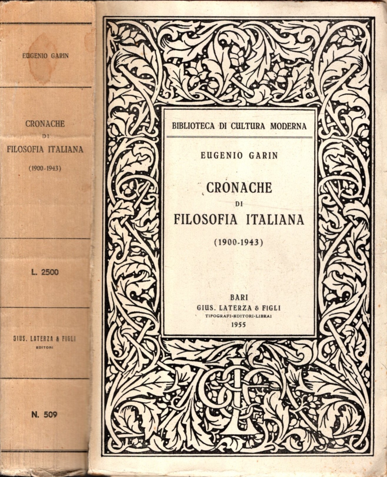 CRONACHE DI FILOSOFIA ITALIANA (1900-1943)