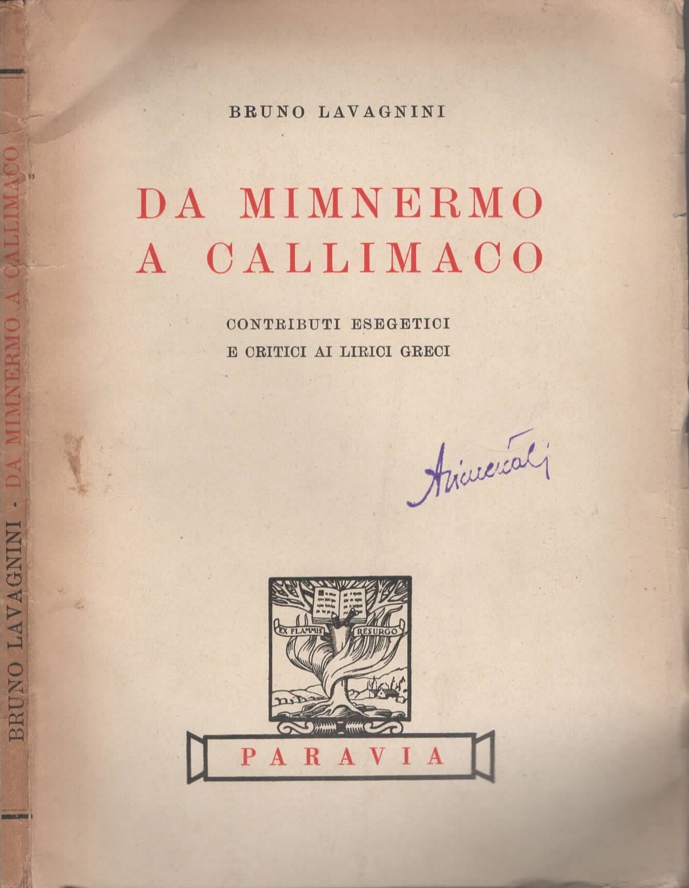 Da Mimnermo a Callimaco : Contributi esegetici e critici ai …