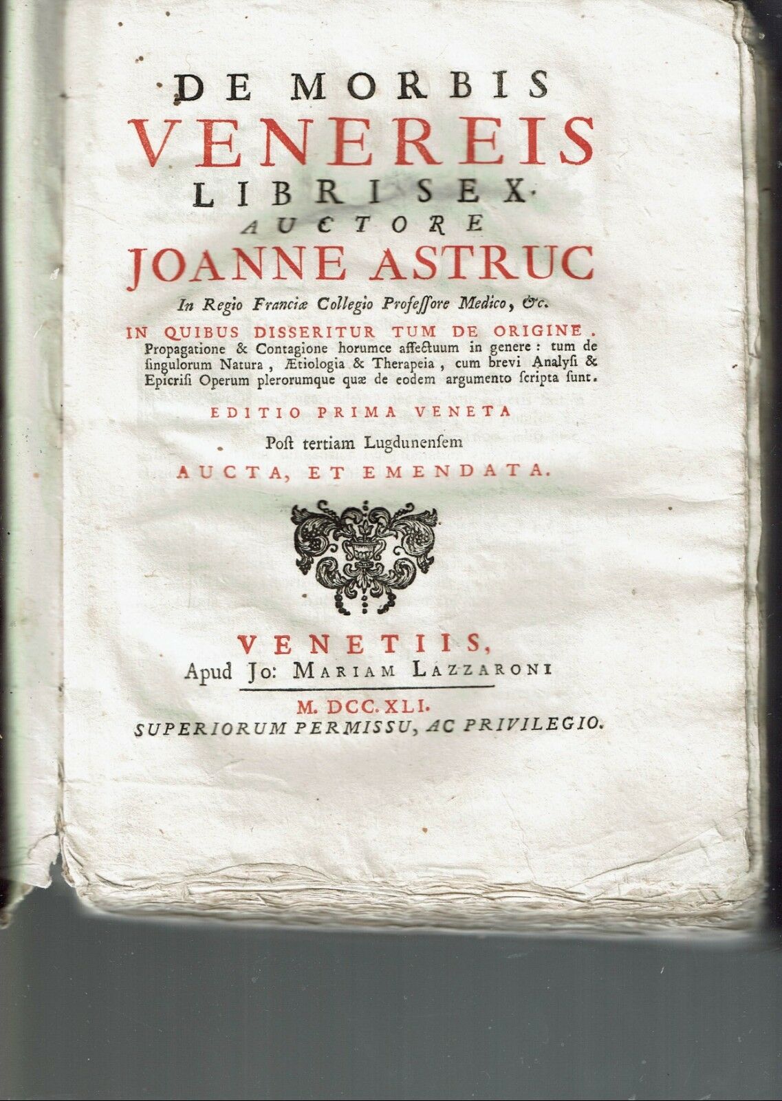 De Morbis Venereis Libri Sex 1741