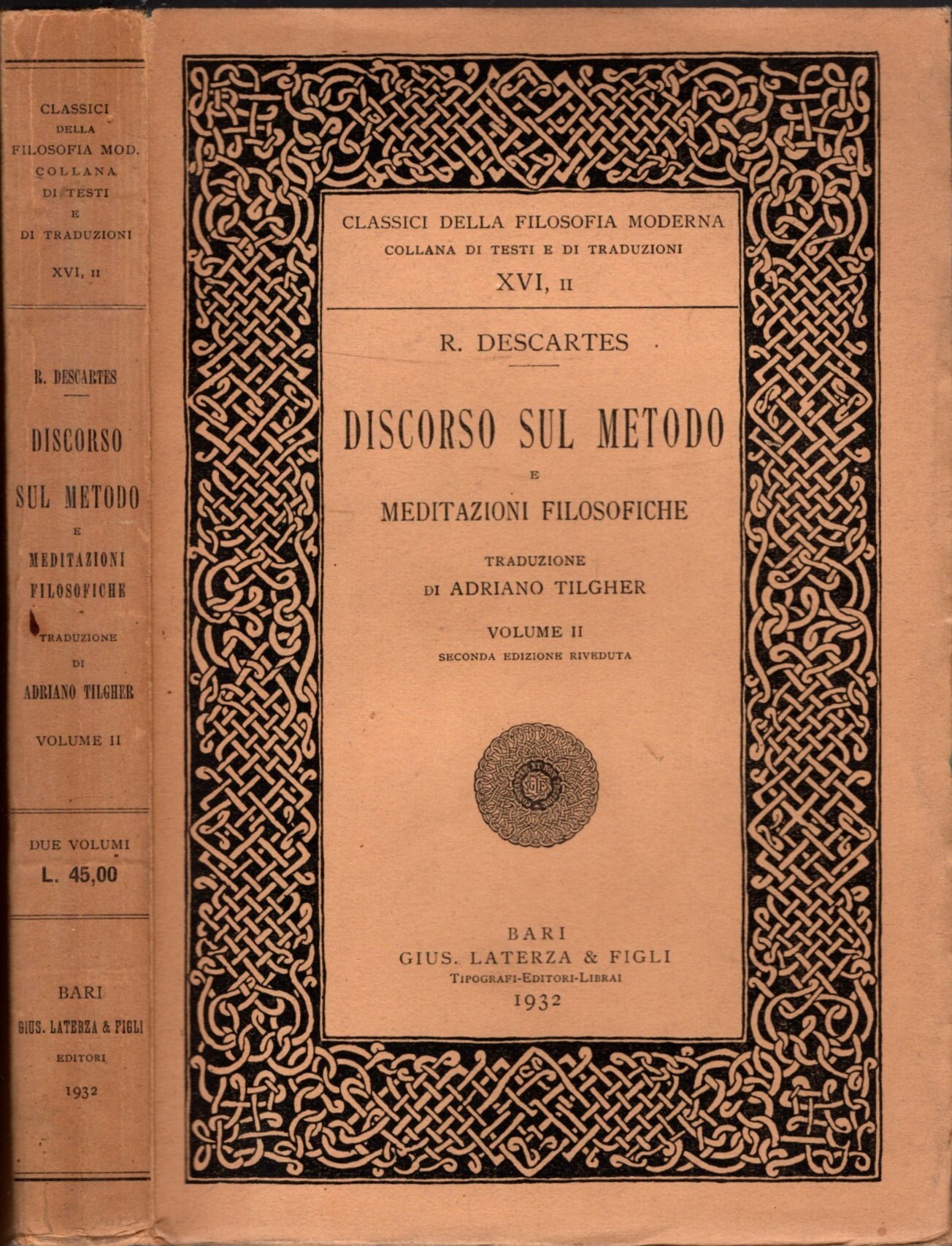 DISCORSO SUL METODO E MEDITAZIONI FILOSOFICHE VOLUME II