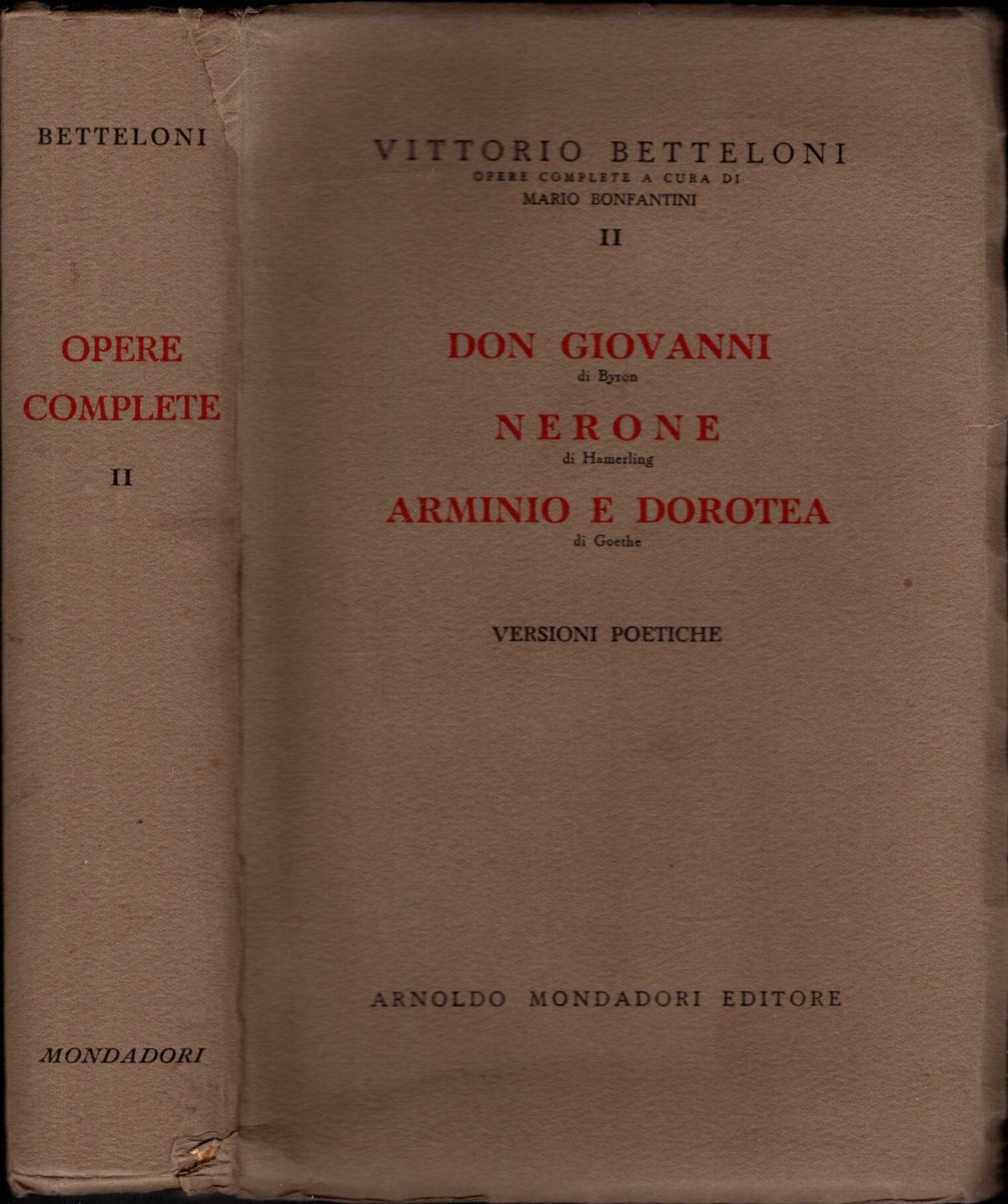 DON GIOVANNI NERONE ARMINIO E DOROTEA - VERSIONI POETICHE ** …