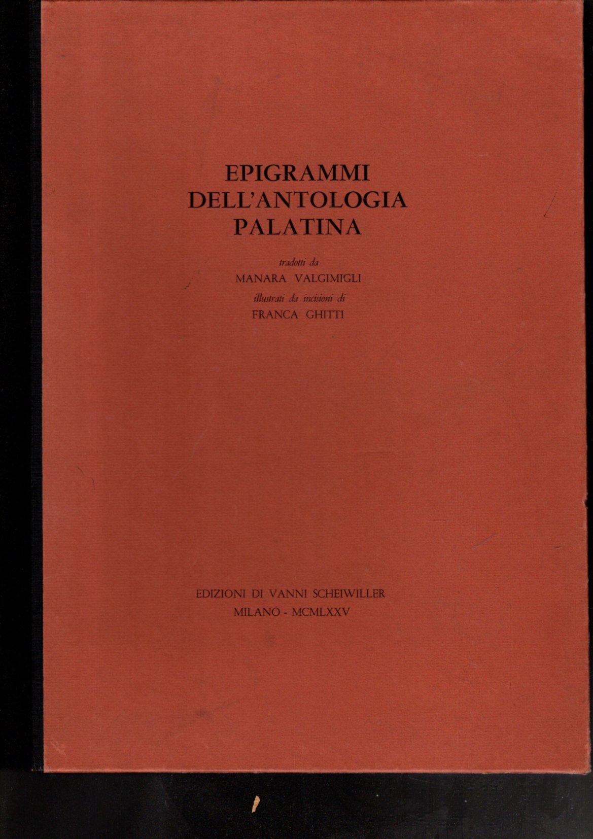 EPIGRAMMI DELL'ANTOLOGIA PALATINA