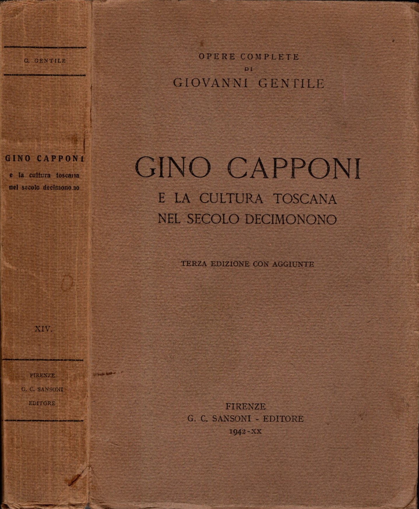 GINO CAPPONI E LA CULTURA TOSCANA NEL SECOLO DECIMONONO
