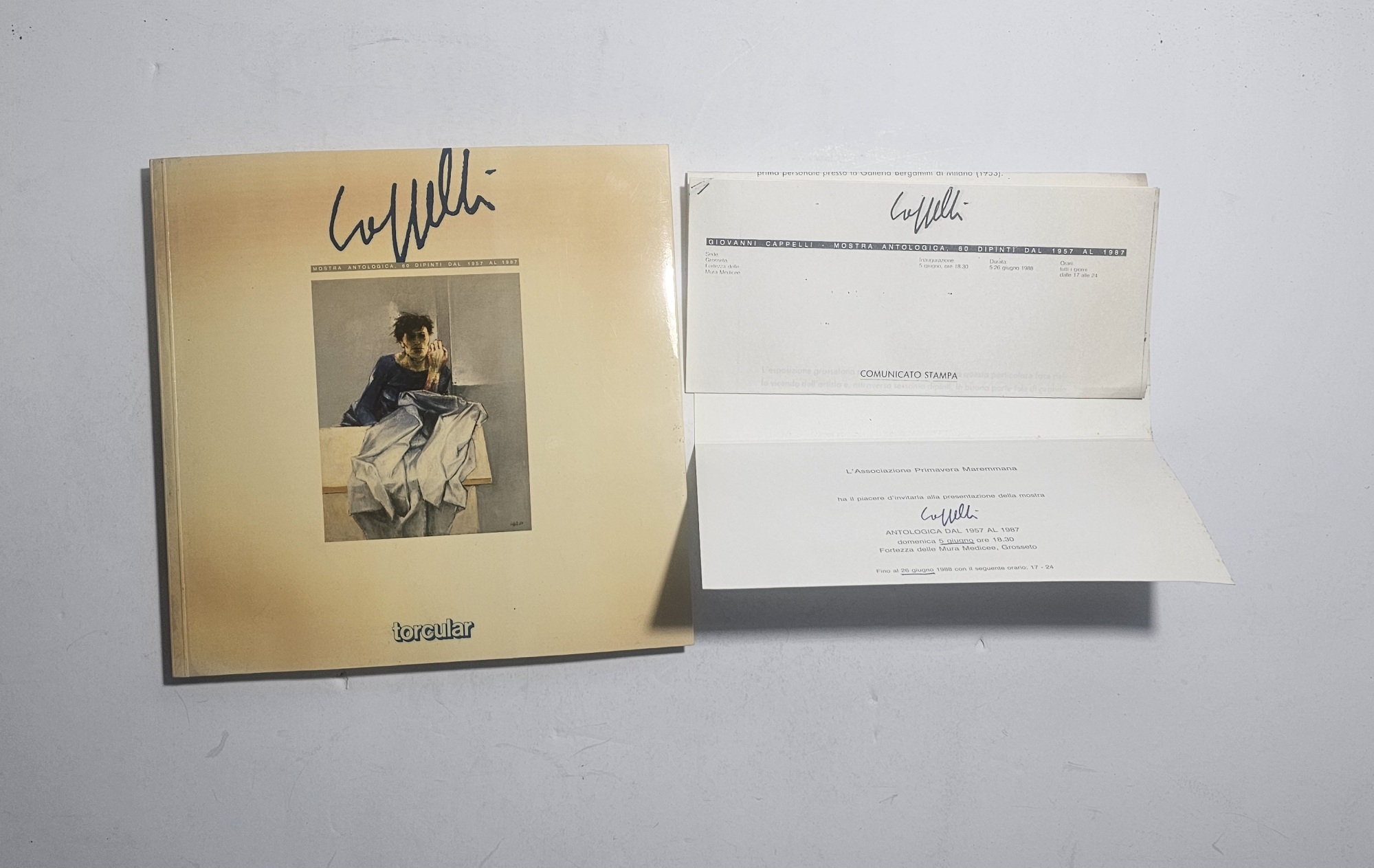Giovanni Cappelli catalogo mostra antologica Torcular con inviti originali