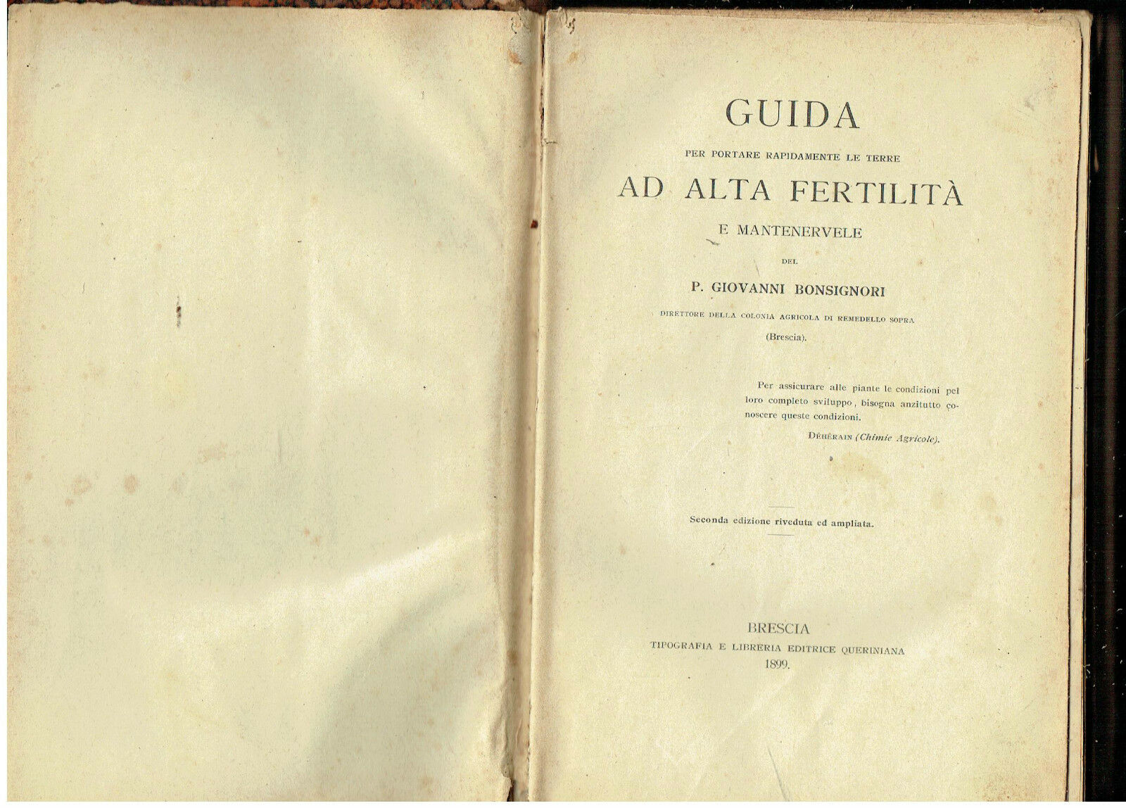 GUIDA PER PORTARE LE TERRE ALTA FERTILITA BONSIGNORI BRESCIA REMEDELLO …