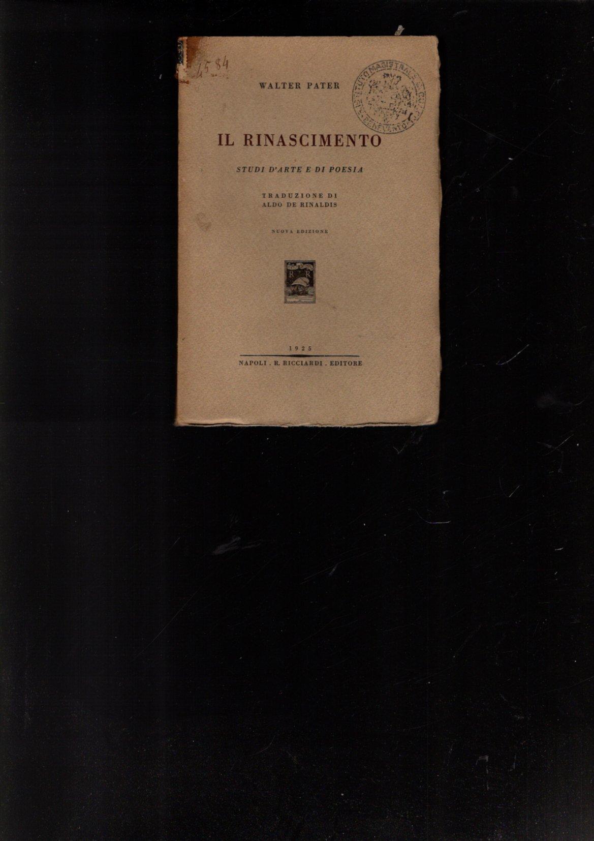 IL RINASCIMENTO STUDI D'ARTE E DI POESIA