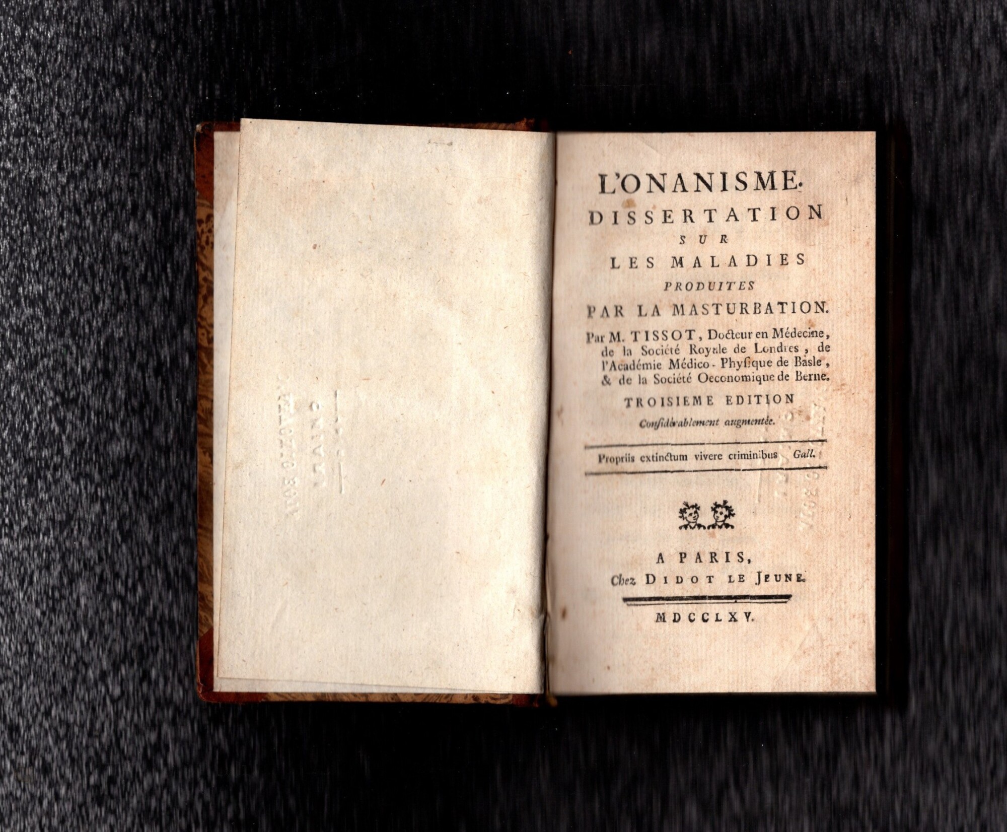 L'onanisme Dissertation Sur Le Maladies Par La Masturbation 1765