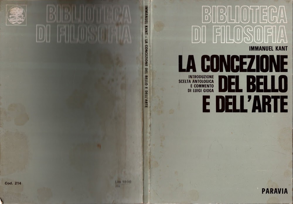 La Concezione Del Bello E Dell'arte * Immanuel Kant *