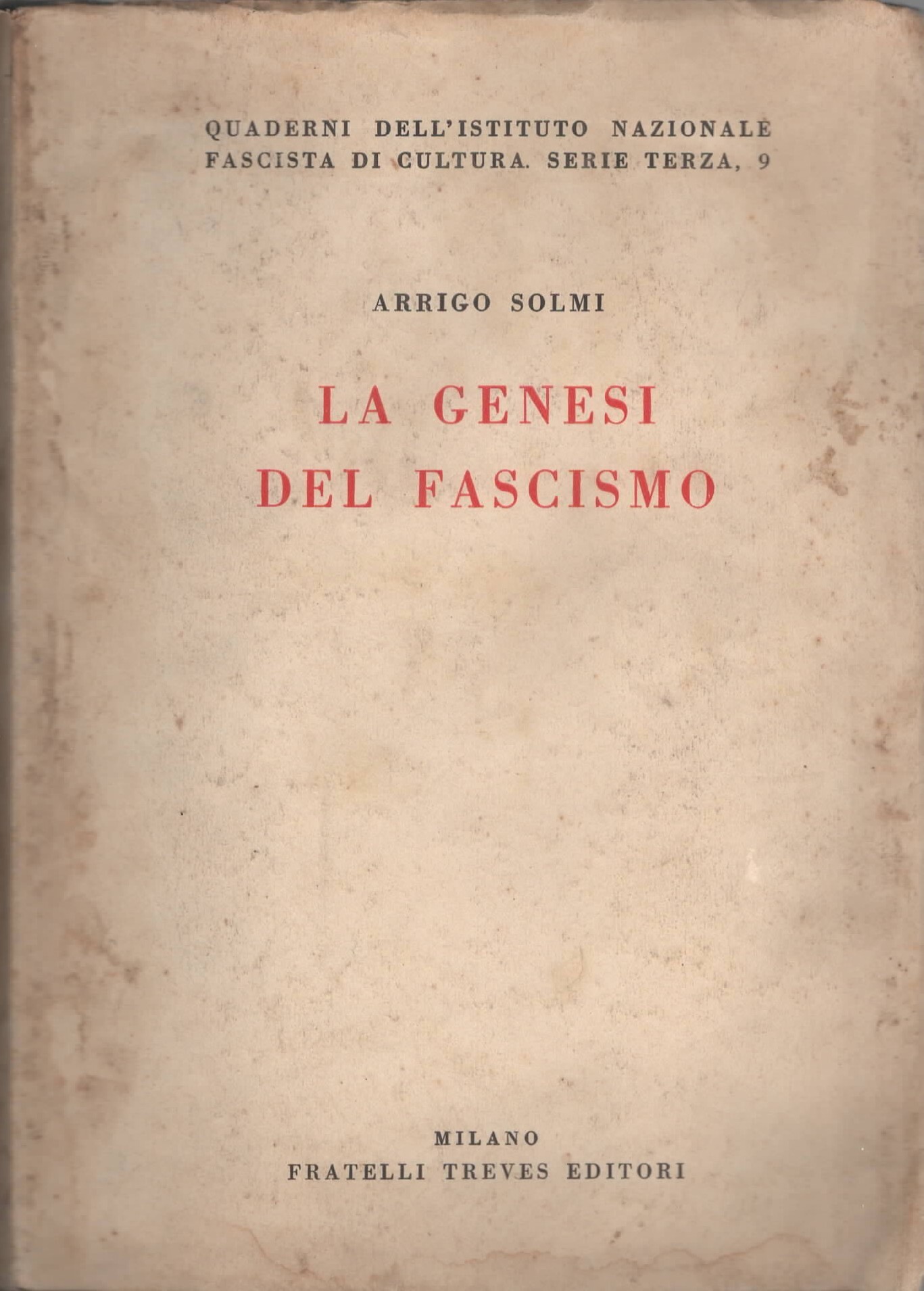 La genesi del fascismo di Arrigo Solmi