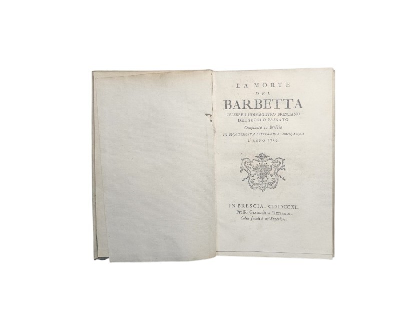 La morte del Barbetta celebre ludimagistro bresciano nel secolo passato …