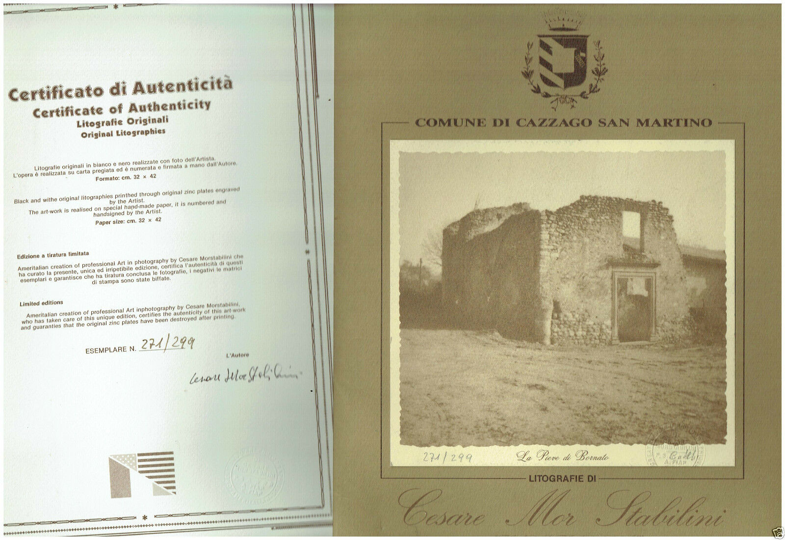LA PIEVE DI BORNATO CAZZAGO SAN MARTINO LITOGRAFIE MOR STABILINI …