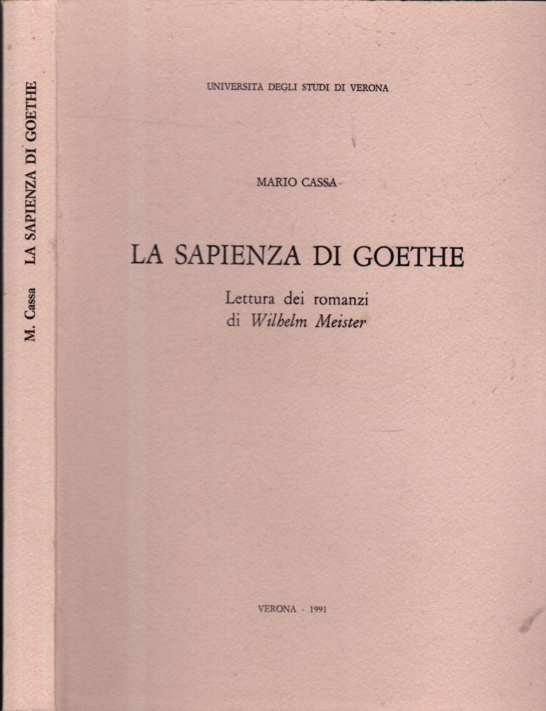 La Sapienza Di Goethe Lettura Dei Romanzi Di Wilhelm Meister