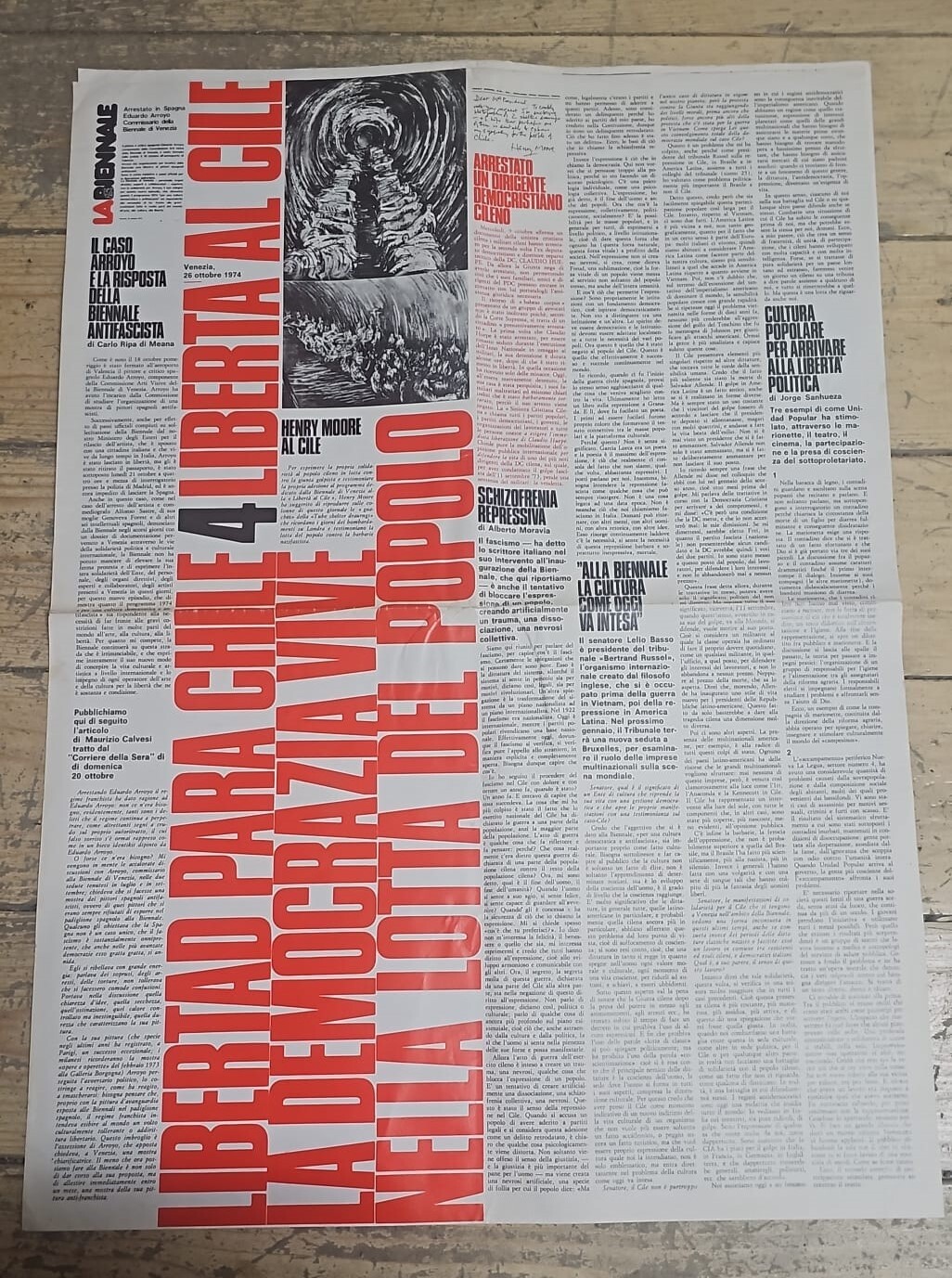 Libertà al Cile - Venezia 26 ottobre 1974 - manifesto …