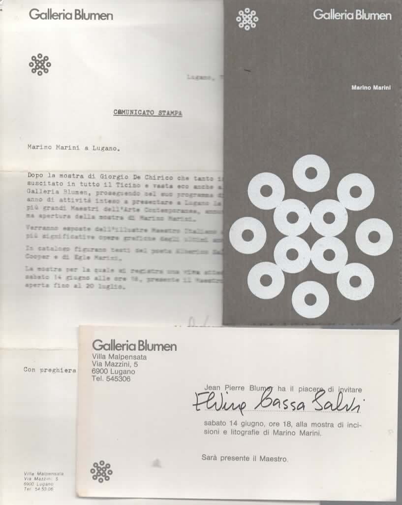 Marino Marini, incisioni e litografie