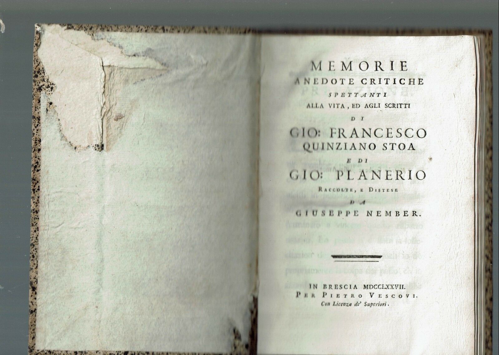 MEMORIE ANEDOTE CRITICHE SPETTANTI ALLA VITA, ED AGLI SCRITTI DI …