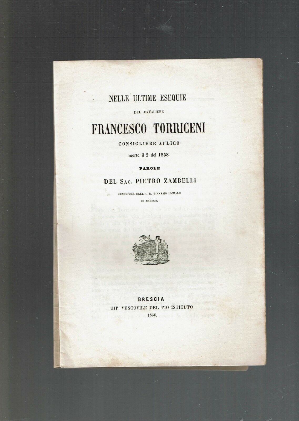 Nelle Ultime Esequie Del Cavaliere Francesco Torriceni
