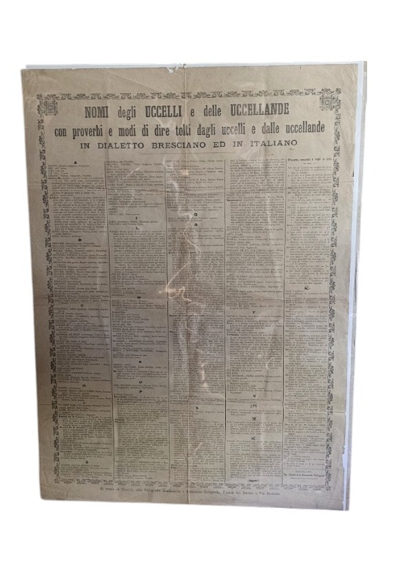 Nomi degli Uccelli e delle Uccellande con proverbi e modi …