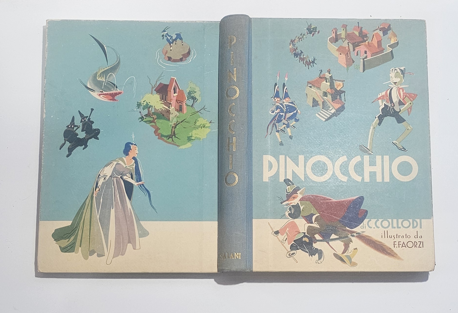Pinocchio Collodi Illustrato Faorzi Edizione Salani Libro Vintage Illustrato