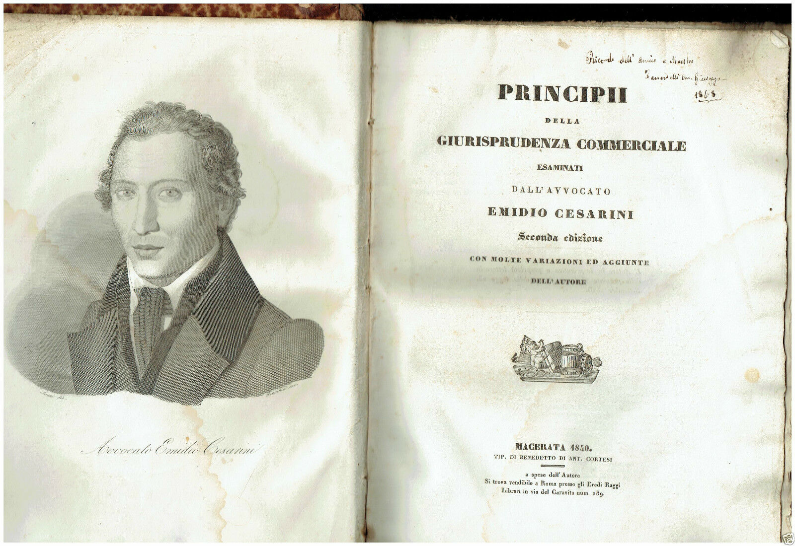 PRINCIPI DELLA GIURISPRUDENZA COMMERCIALE EMIDIO CESARINI MACERATA 1840