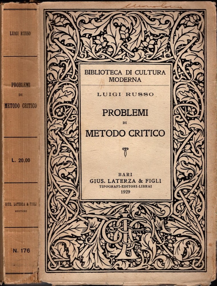PROBLEMI DI METODO CRITICO**
