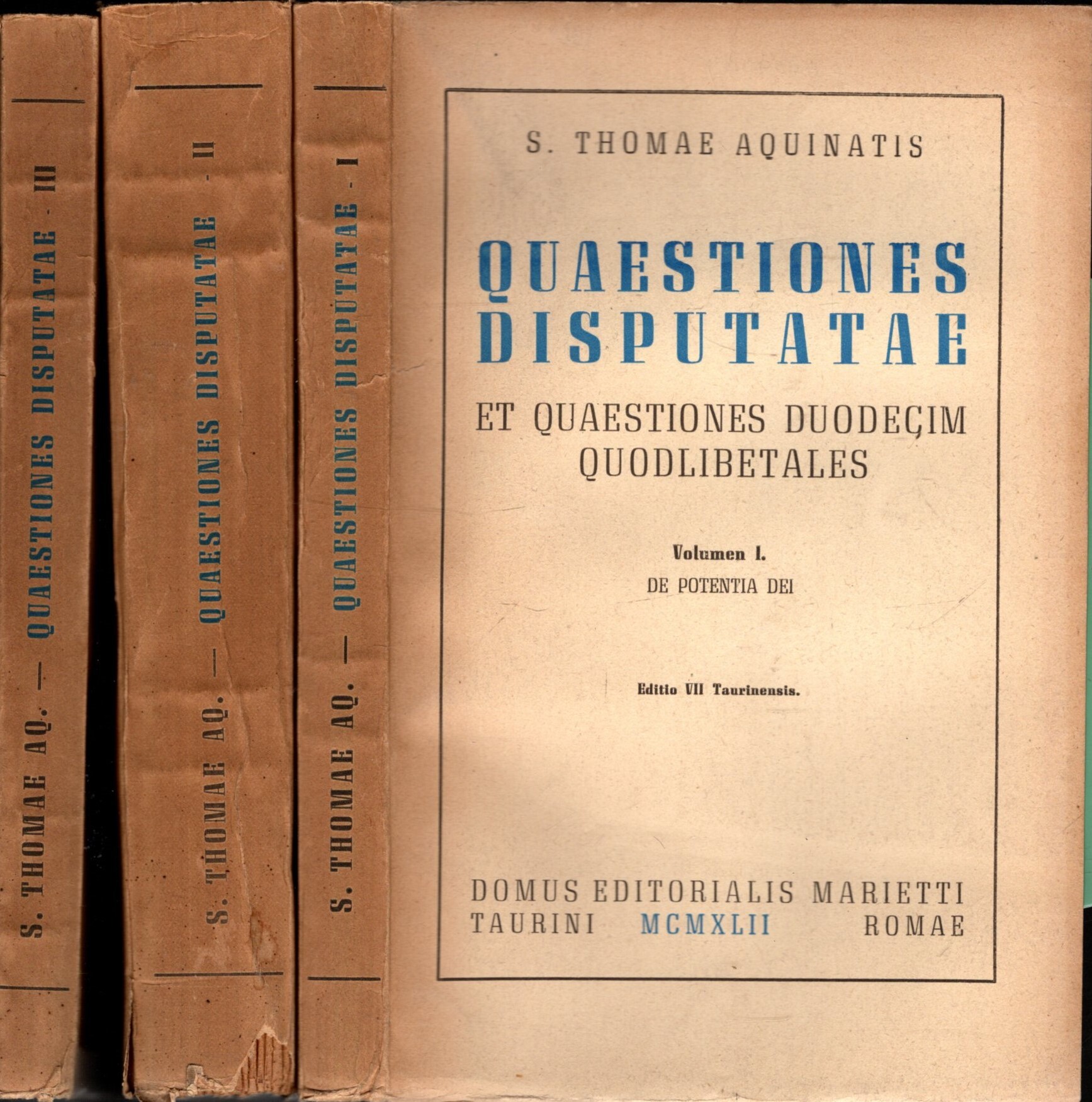 QUAESTIONES DISPUTATAE ET QUAESTIONES DUODECIM QUODLIBETALES 3 VOL.