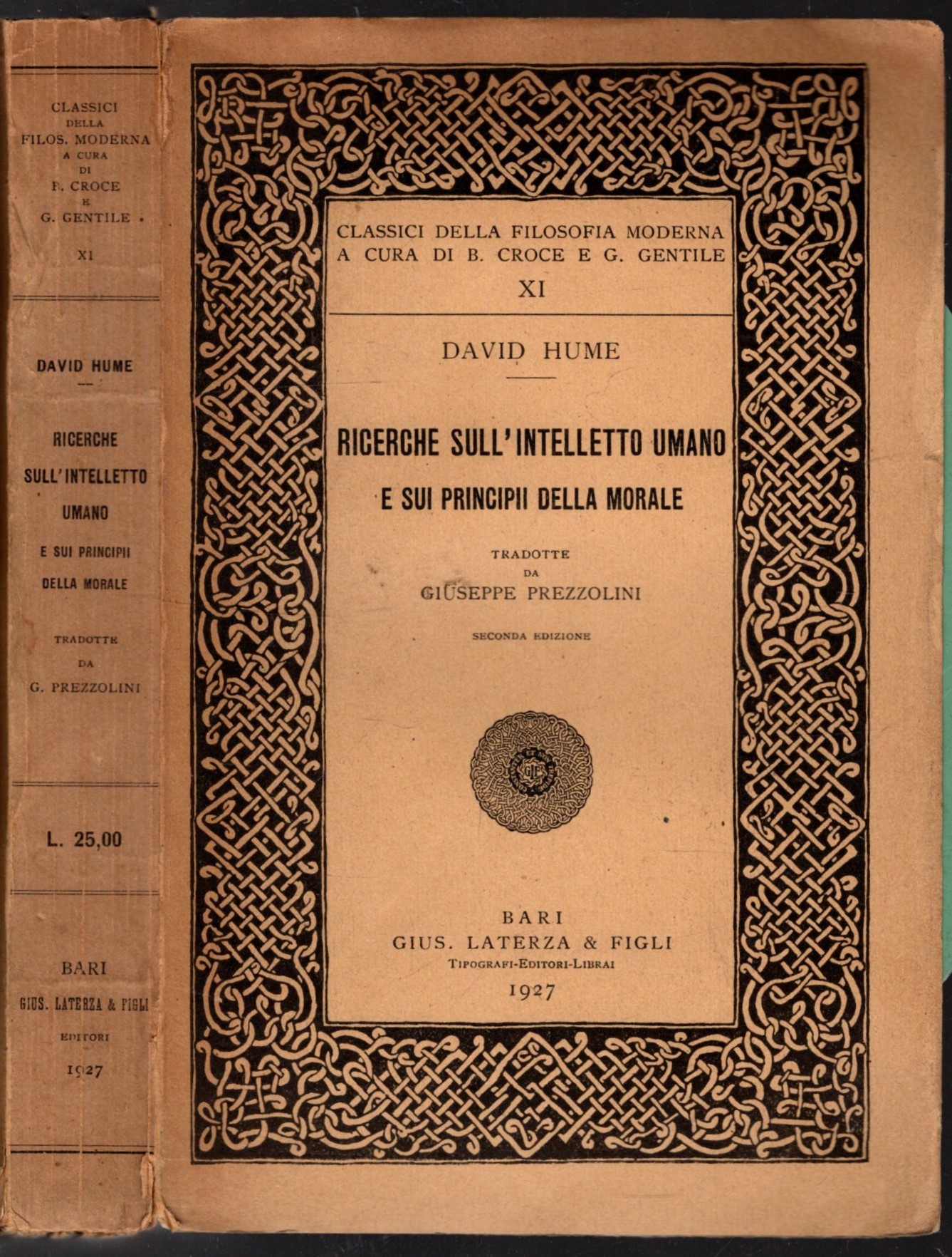 RICERCHE SULL'INTELLETTO UMANO E SUI PRINCIPII DELLA MORALE