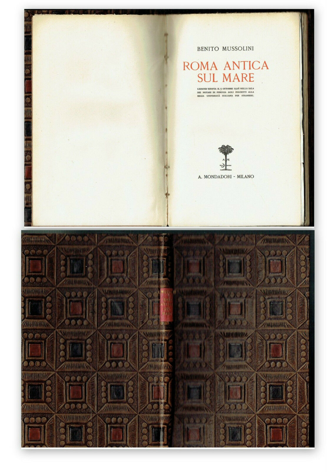 ROMA ANTICA SUL MARE MUSSOLINI MONDADORI1926 LEZIONE REGIA UNNIVERSITA PERUGIA