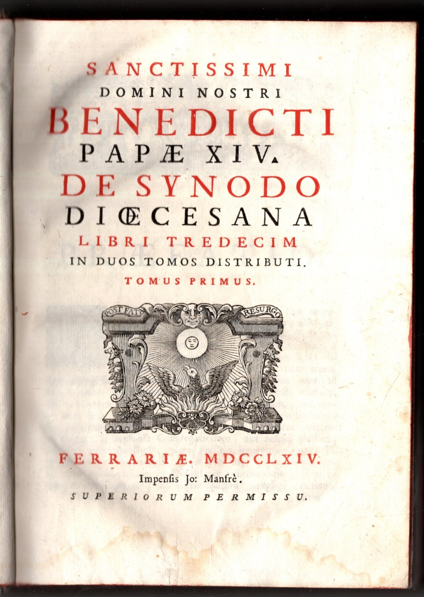 Sanctissimi Domini Nostri Benedicti Papae XIV De Synodo Diocesana - …