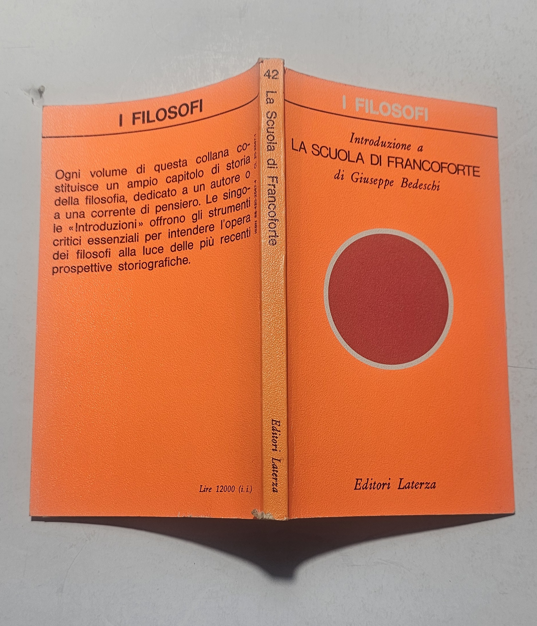 Scuola di Francoforte Bedeschi Laterza Filosofia Teoria Critica Libro