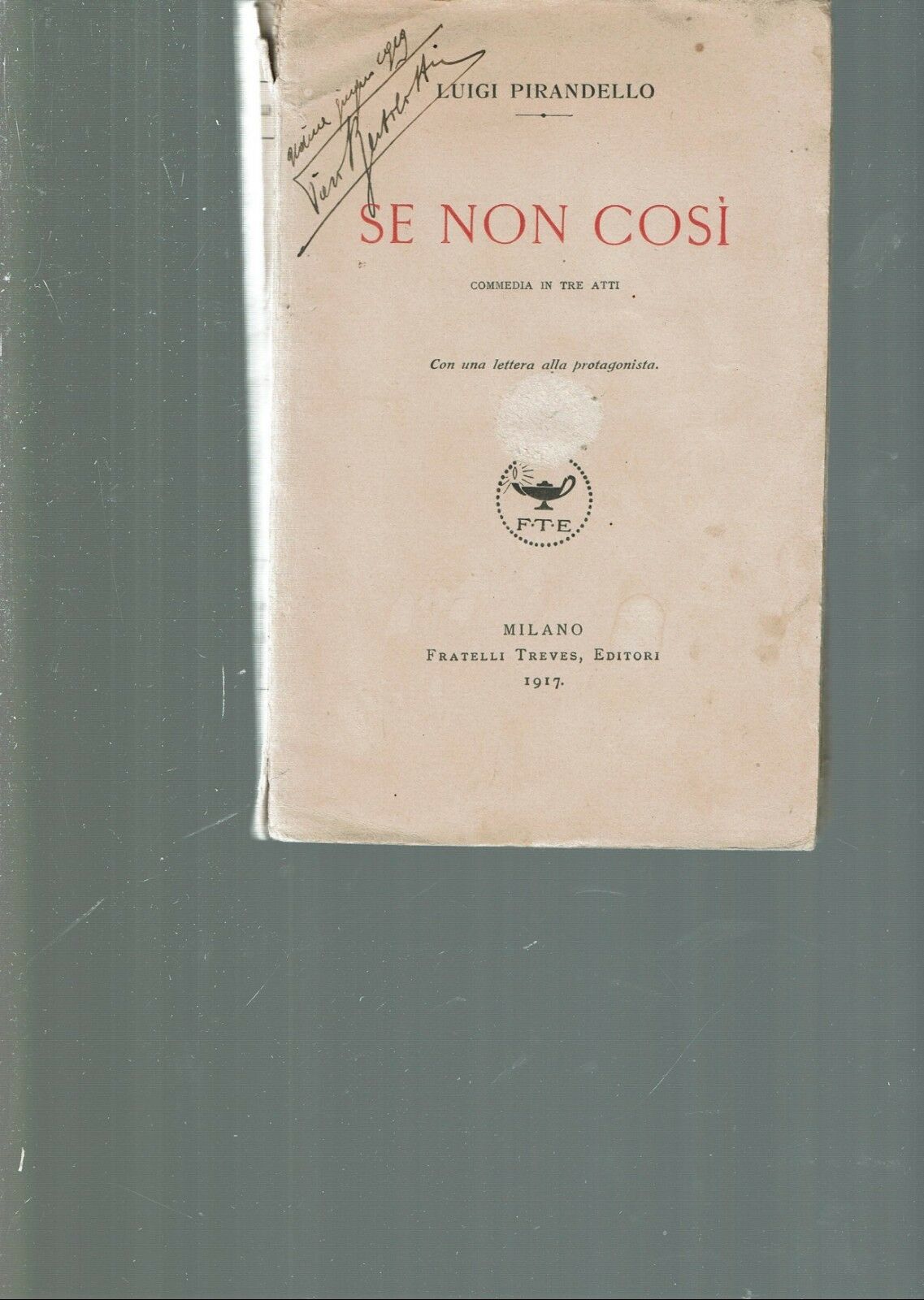 SE NON COSI COMMEDIA IN 3 ATTI CON UNA LETTERA …