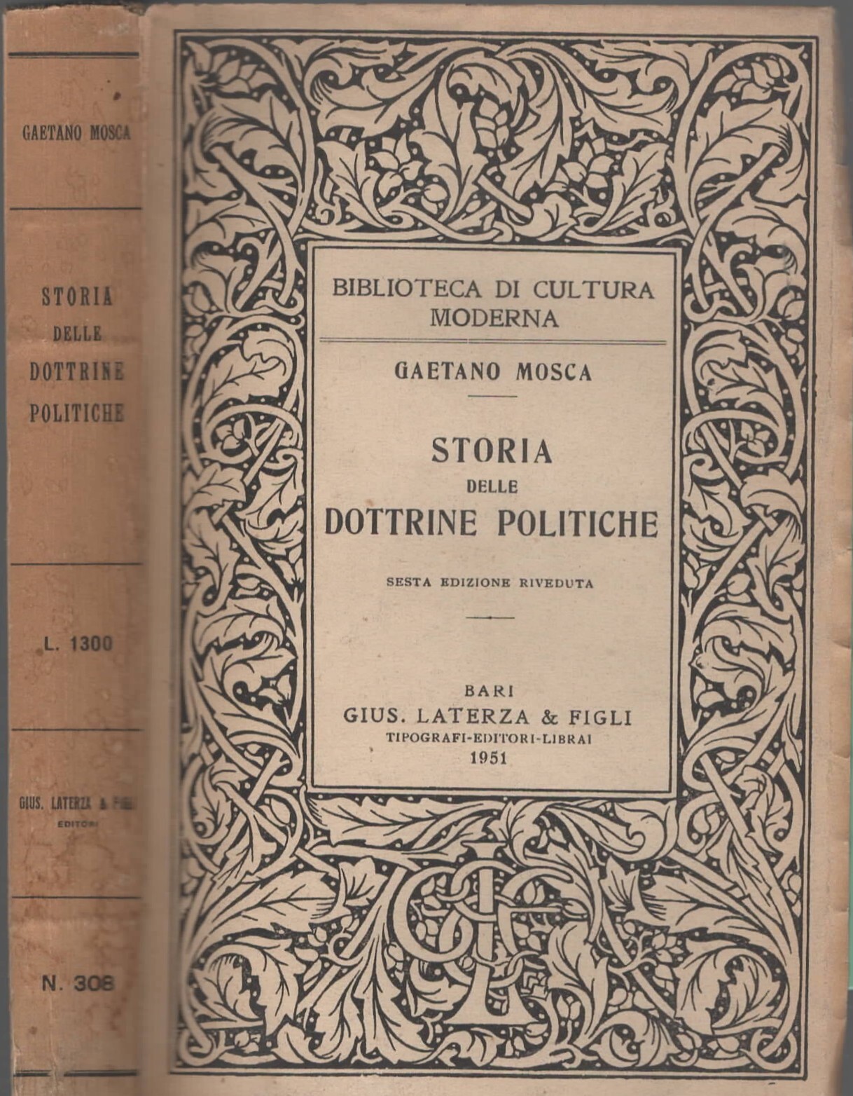 Storia delle dottrine politiche di Gaetano Mosca
