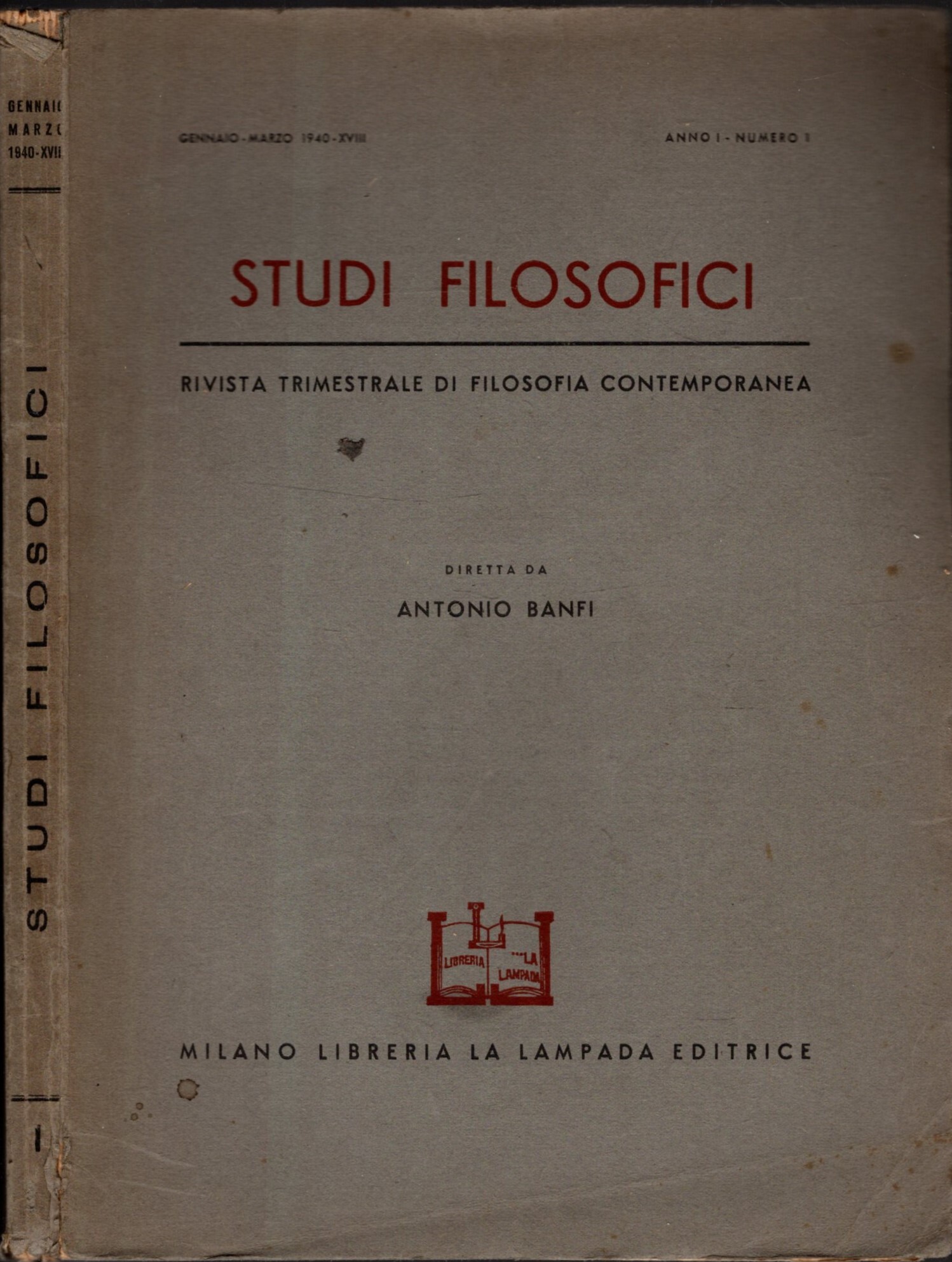 STUDI FILOSOFICI - RIVISTA TRIMESTRALE DI FILOSOFIA CONTEMPORANEA - ANNO …