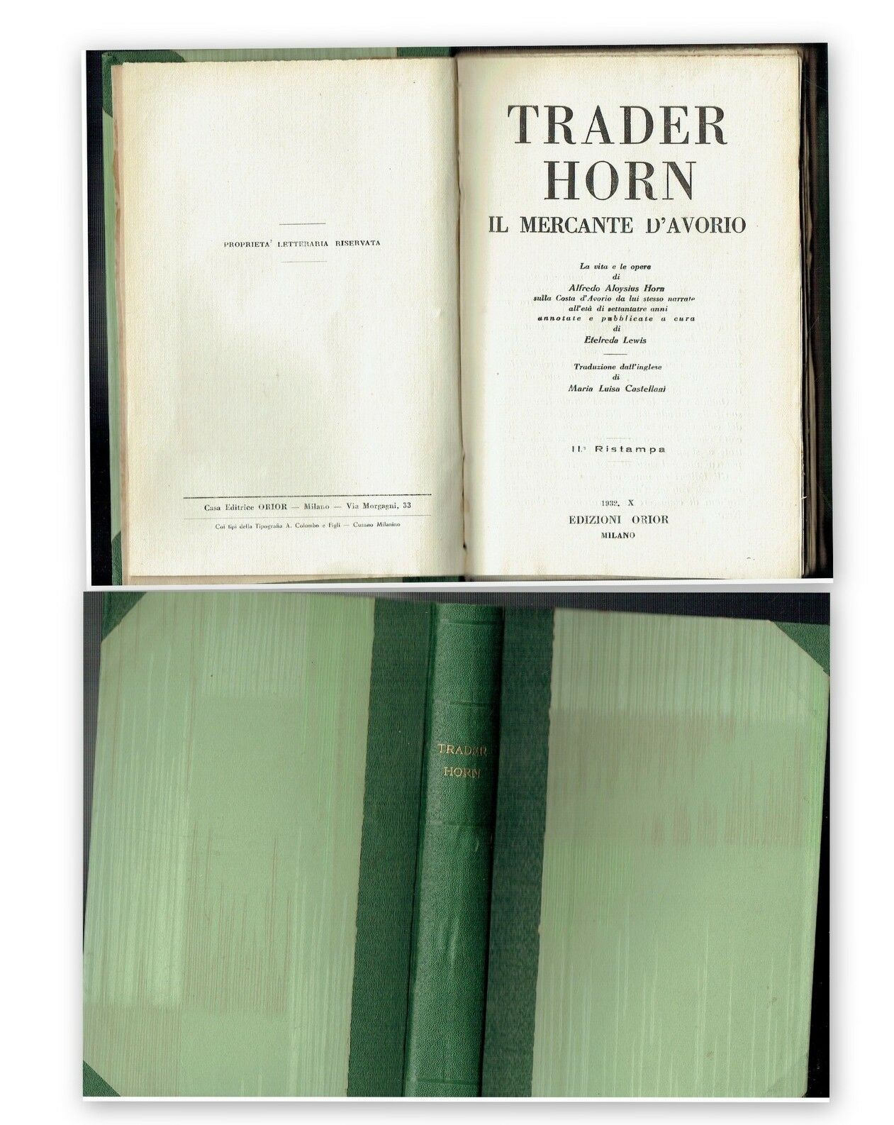 TRADER HORN IL MERCANTE D'AVORIO EDIZIONI ORION MILANO